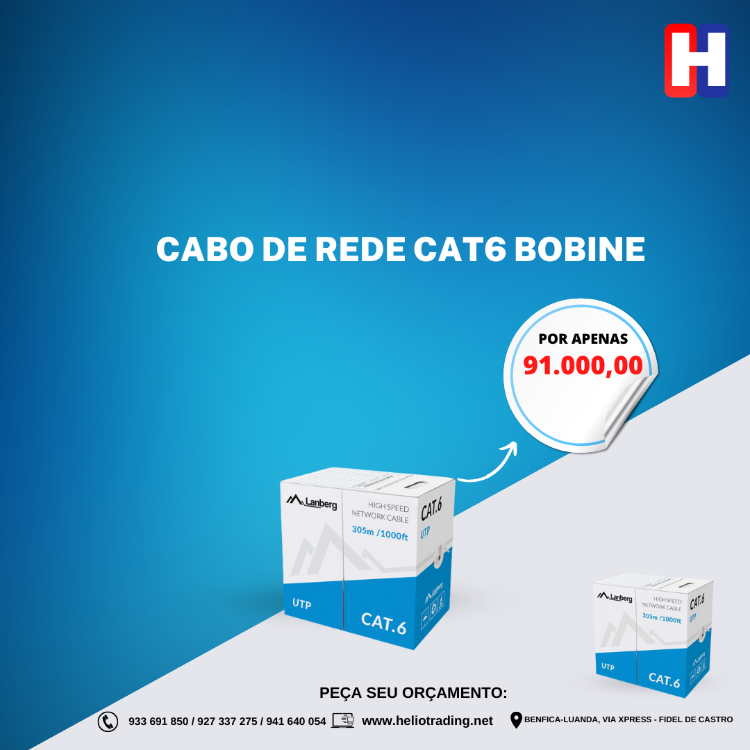 CABO DE REDE CAT6 BOBINE