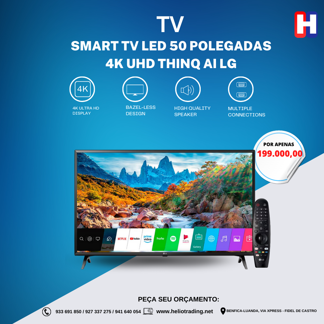 SMART TV LED 50 Polegadas 4K UHD Thinq AI LG