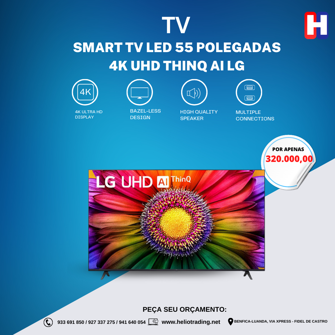 Smart TV LED 55 Polegadas 4K UHD Thinq AI LG