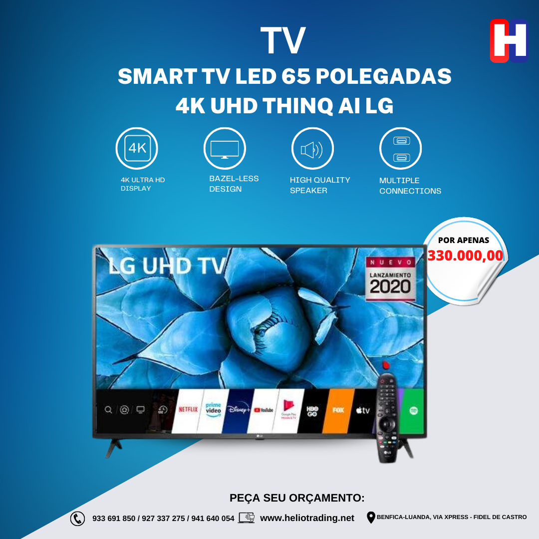 SMART TV LED 65 Polegadas 4K UHD Thinq AI LG