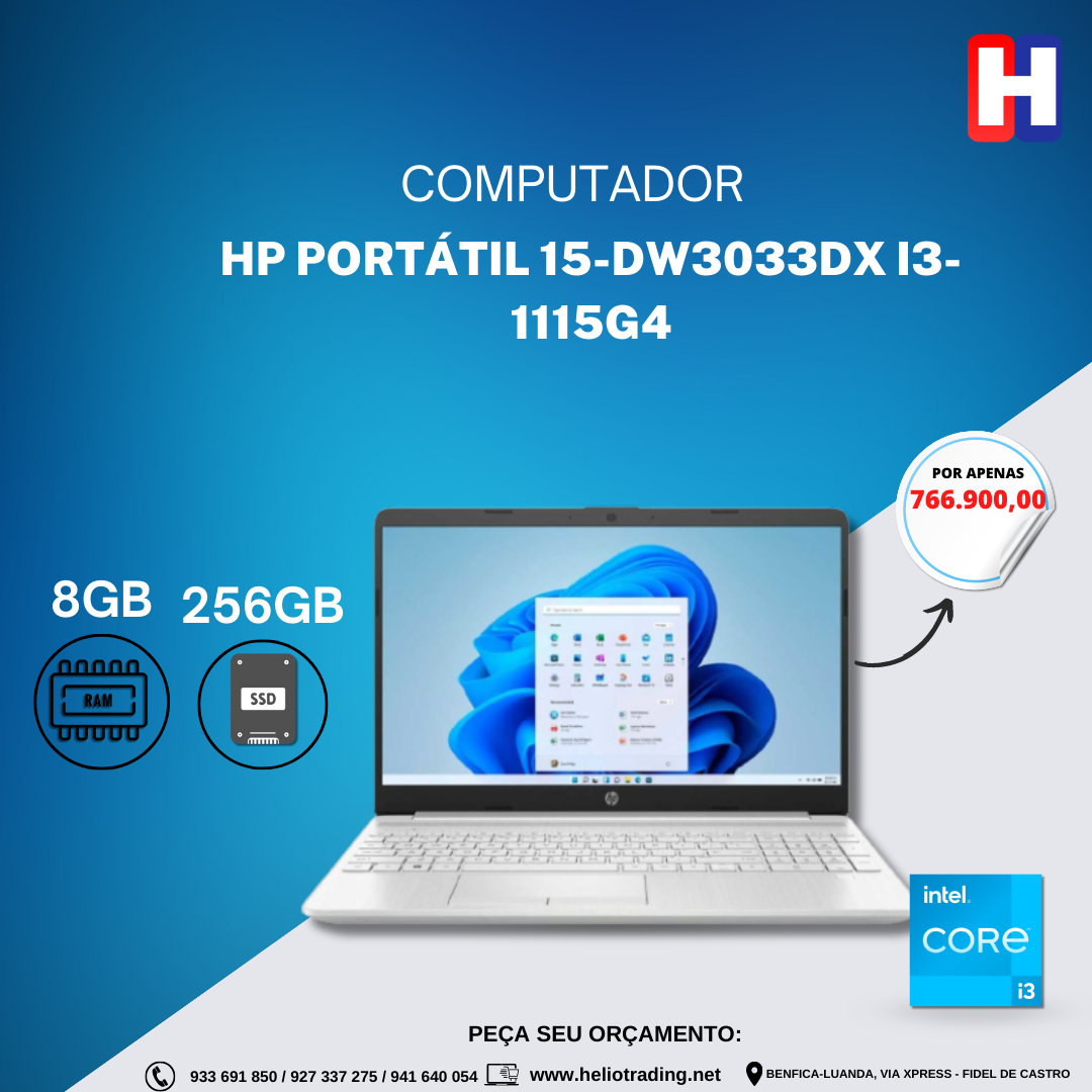 PORTÁTIL HP  15-DW3033DX i3-1115G4