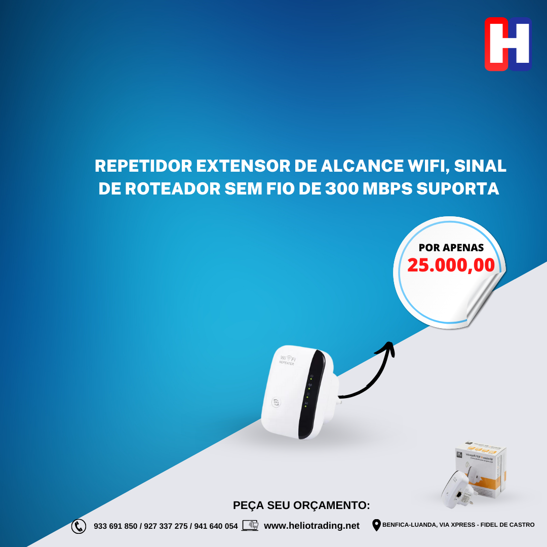 Repetidor extensor de alcance WiFi, sinal de roteador sem fio de 300 Mbps suporta