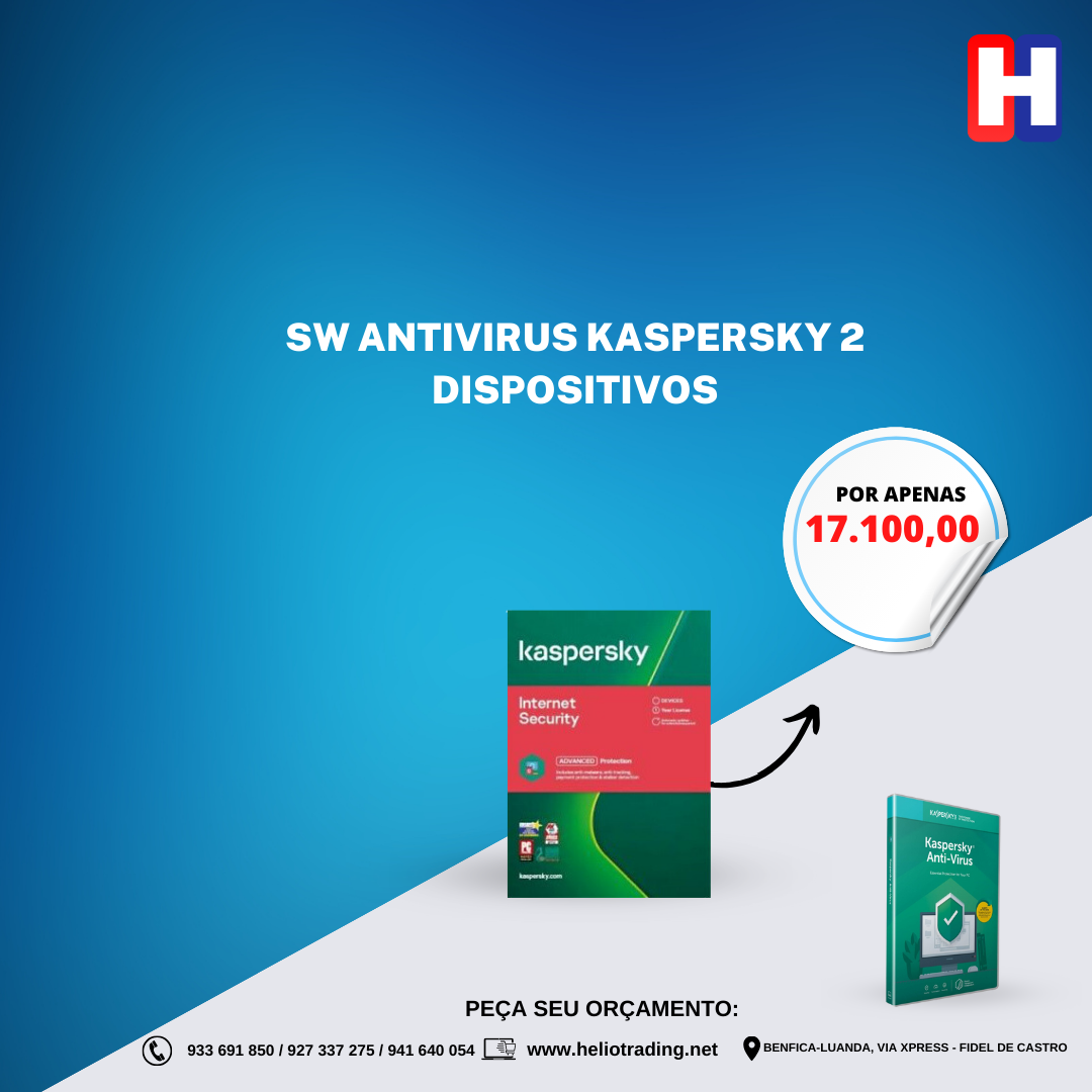 SW ANTIVIRUS KASPERSKY 2 DISPOSITIVOS