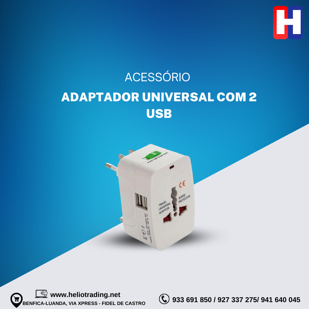 ADAPTADOR UNIVERSAL COM 2 USB