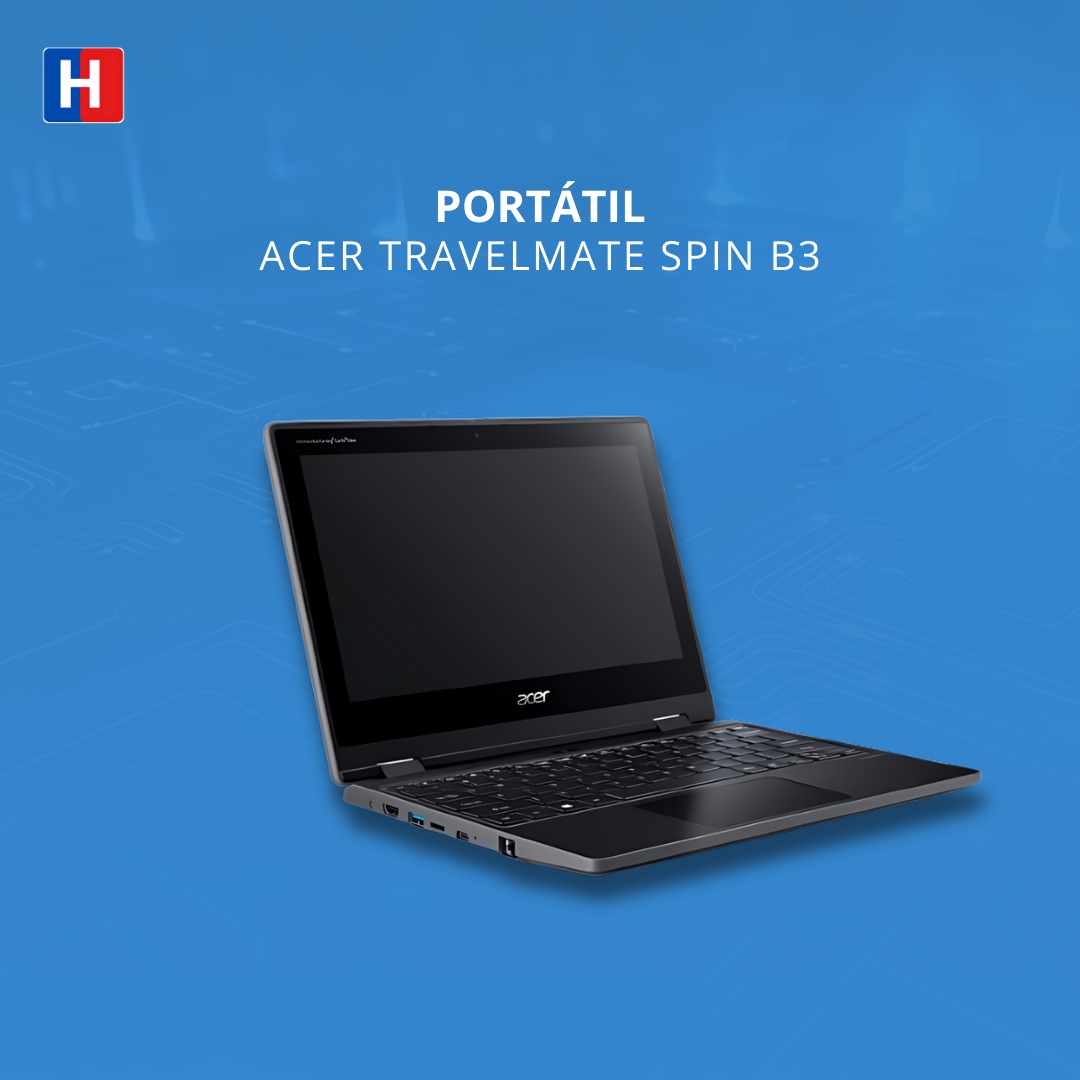 PORTÁTIL ACER TRAVELMATE SPIN B3 – CELERON (N4020) 4GB.RAM + 64GB.SSD. WINDOWS 10 PRO