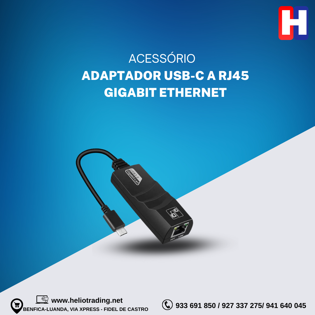 ADAPTADOR USB-C A RJ45 GIGABIT ETHERNET