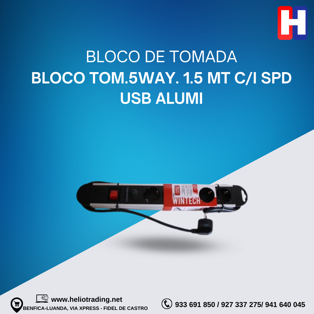 BLOCO TOM.5WAY. 1.5 MT C/I SPD USB ALUMI