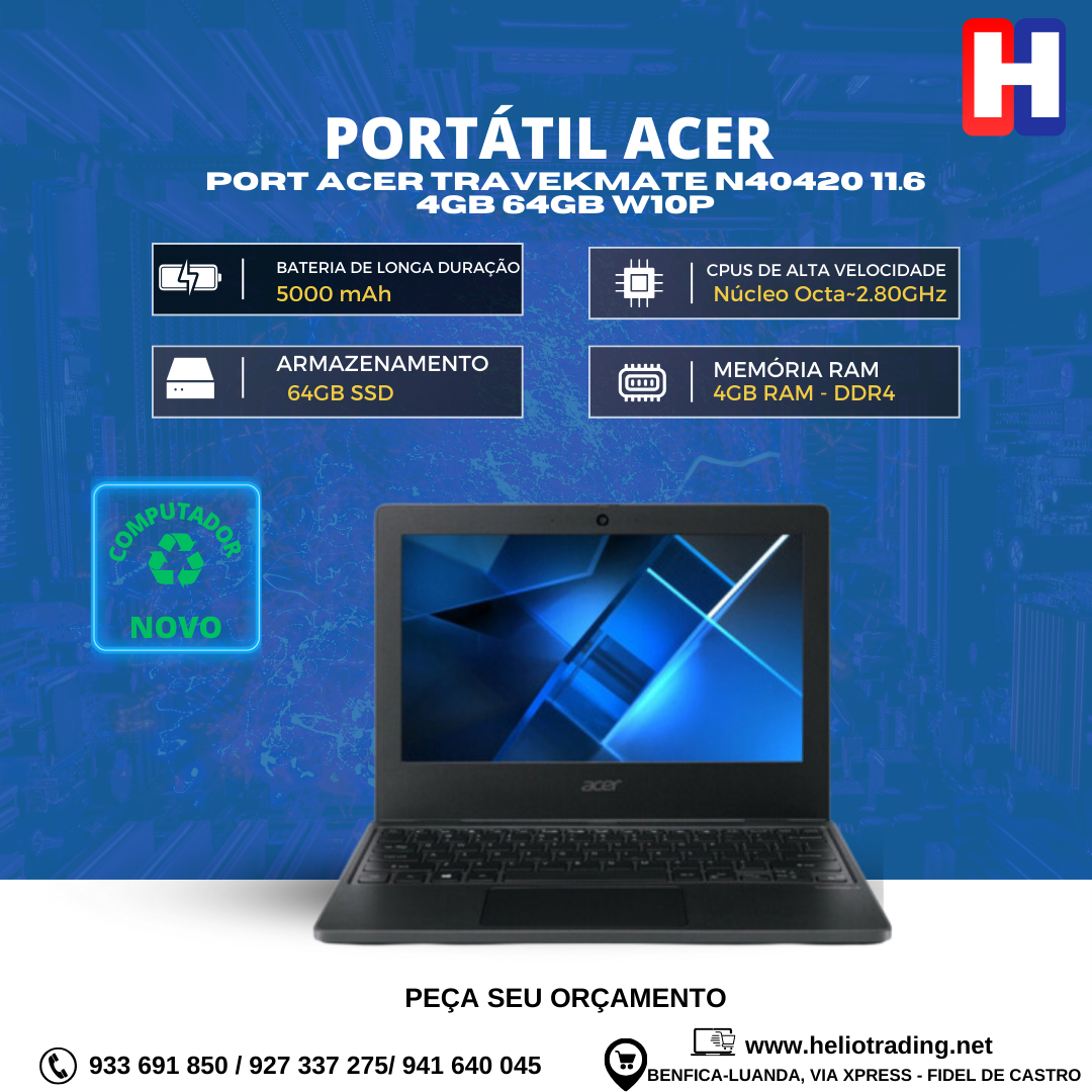 PORT ACER TRAVEKMATE N40420 11.6 4GB 64GB W10P