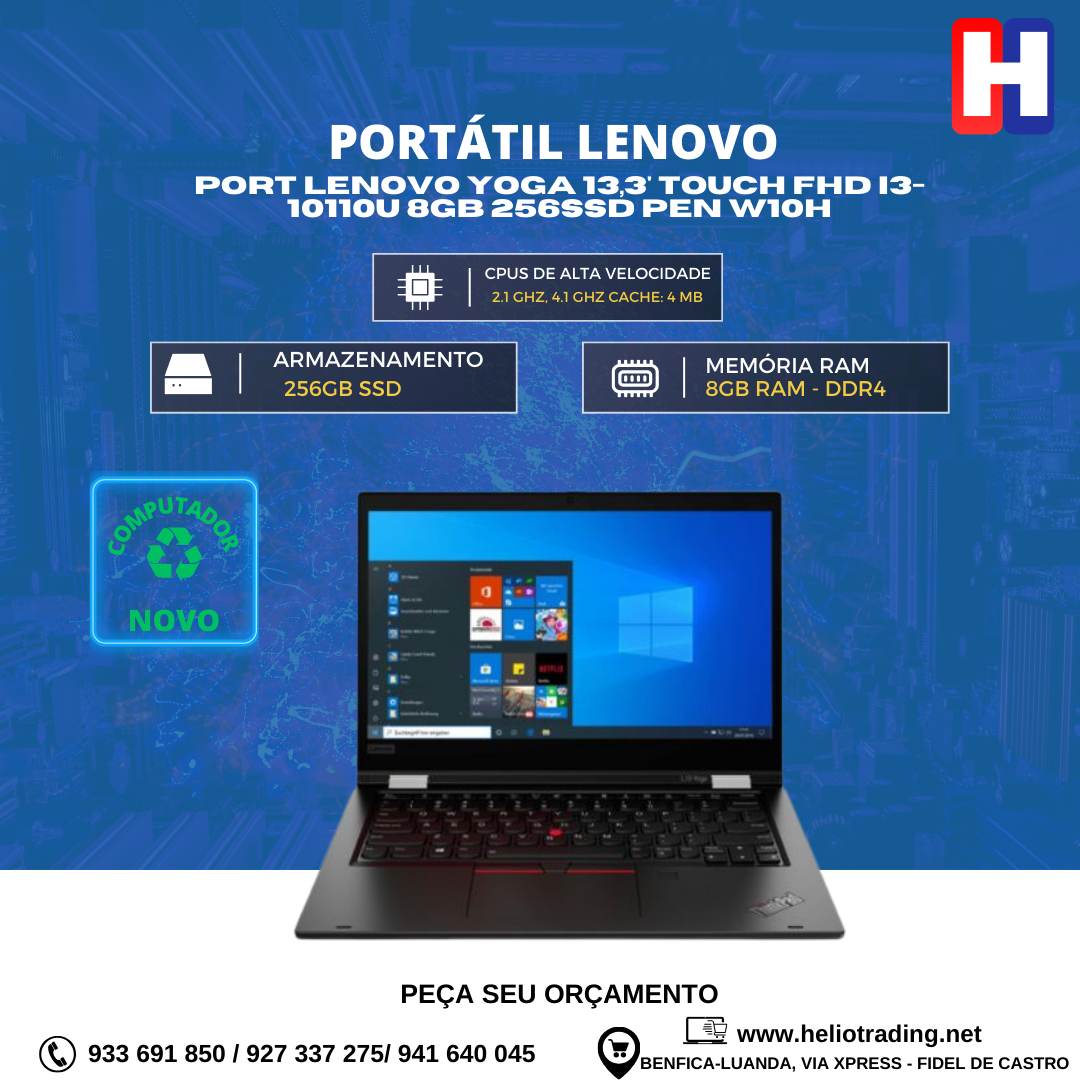 PORT LENOVO YOGA 13,3′ TOUCH FHD I3-10110U 8GB 256SSD PEN W10H