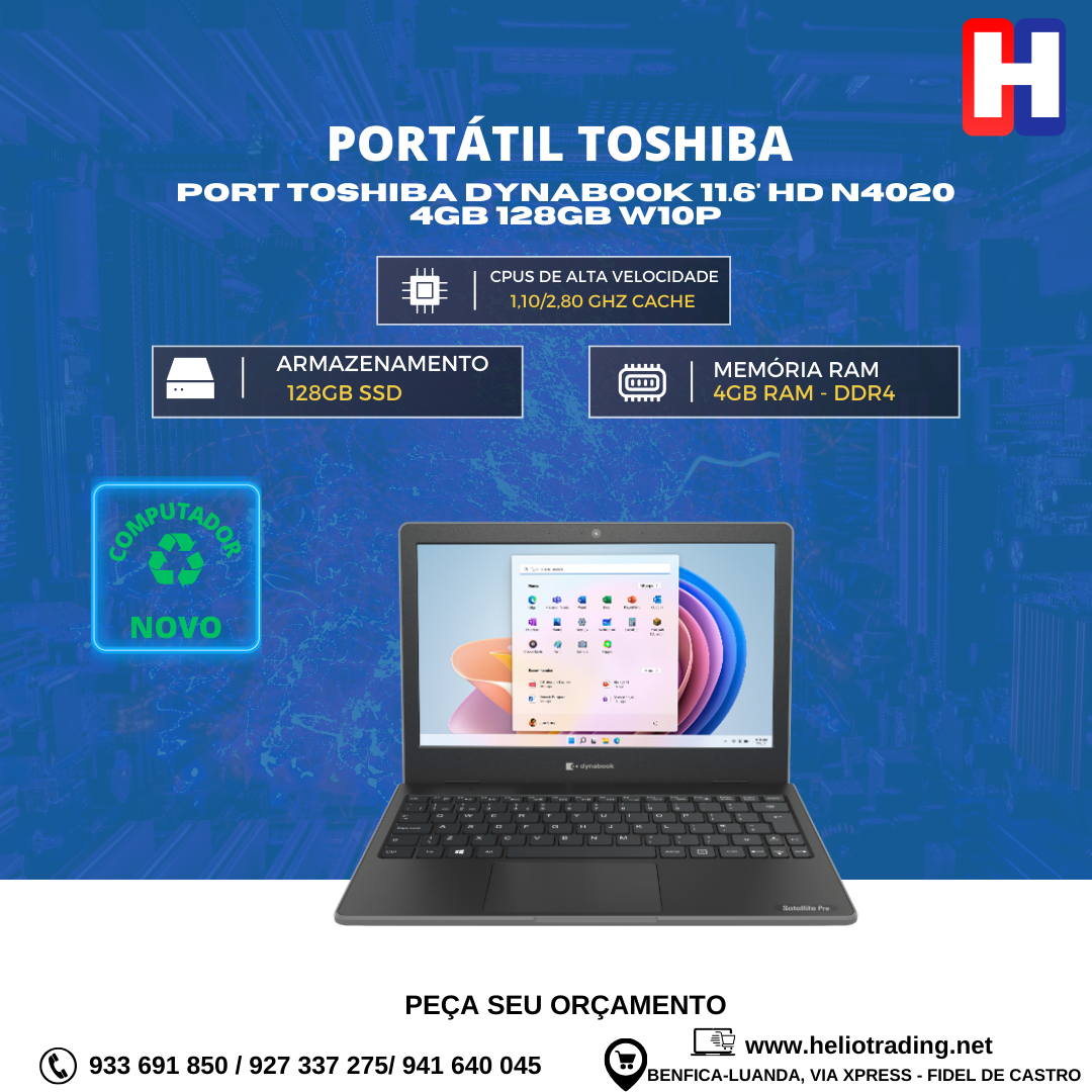 PORT TOSHIBA DYNABOOK 11.6′ HD N4020 4GB 128GB W10P