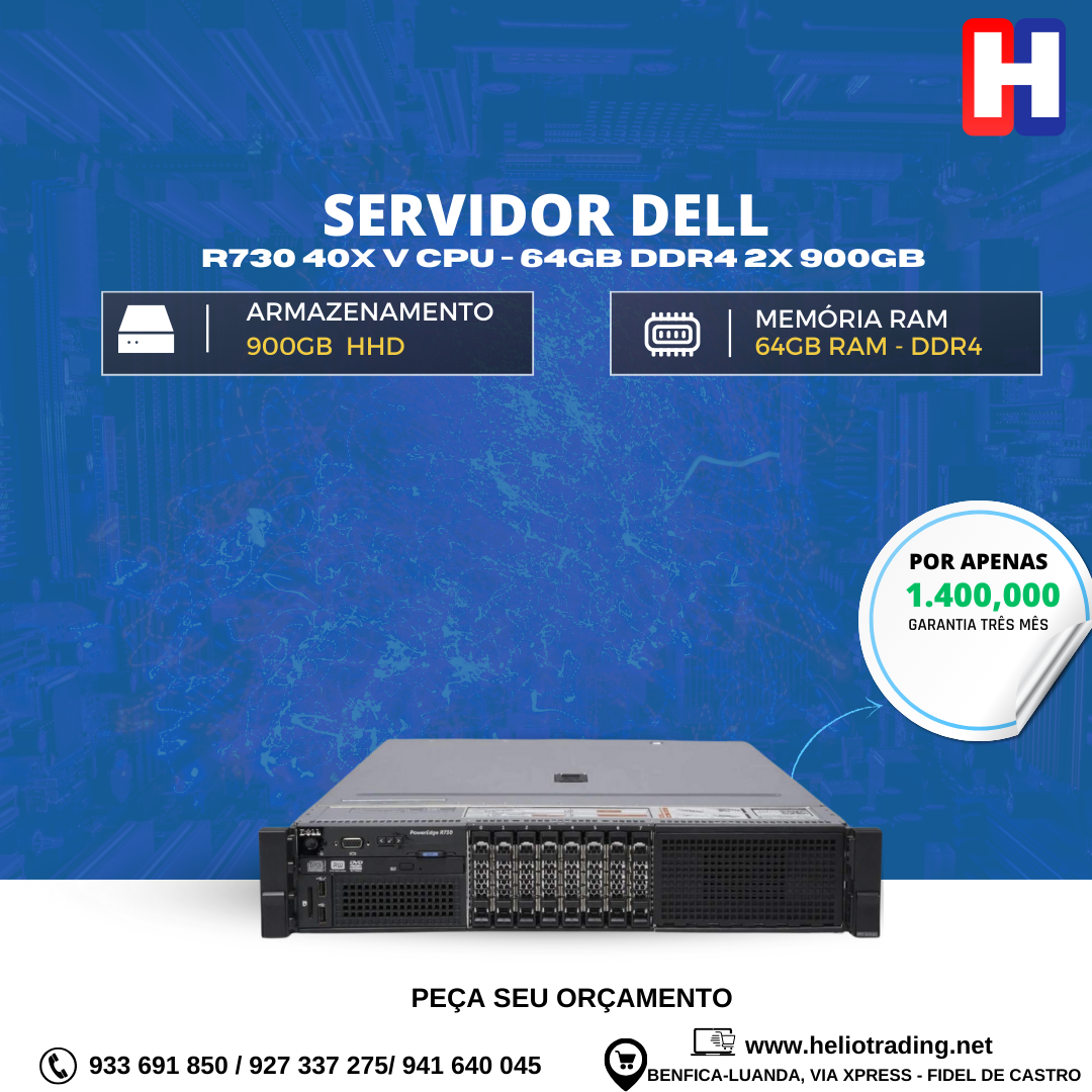 SERVIDOR HP DL380 G9 40 X VCORES/ 64GB DDR4/2X9000 GB SA S