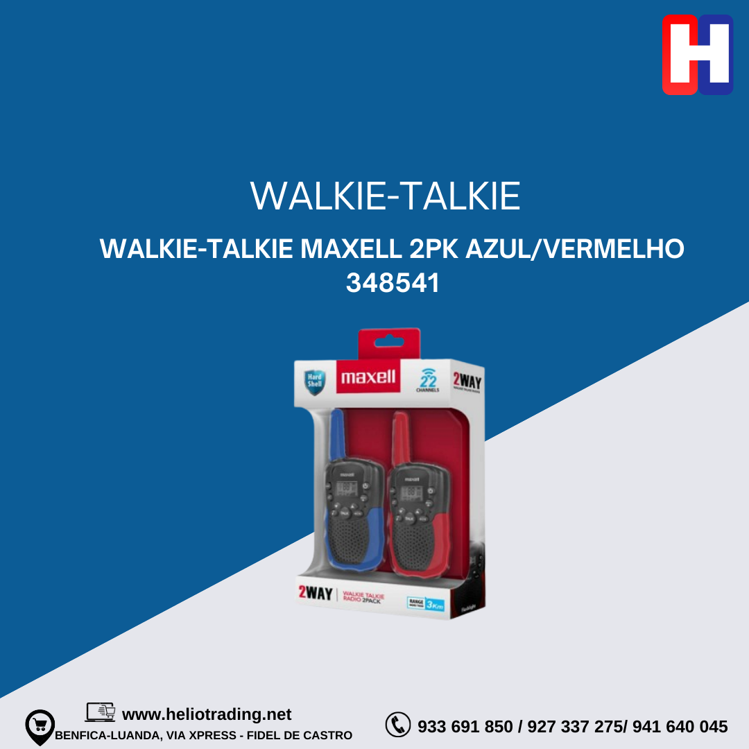 WALKIE-TALKIE MAXELL 2PK AZUL/VERMELHO 348541